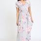 Floral Surplice Bodice Sash Maxi Dress