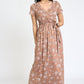Floral Surplice Bodice Sash Maxi Dress