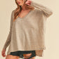 AEMI & Co. Chic V-neck Exposed Seam Sweater- Amaly Sweater