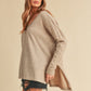 AEMI & Co. Chic V-neck Exposed Seam Sweater- Amaly Sweater