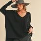 AEMI & Co. Chic V-neck Exposed Seam Sweater- Amaly Sweater