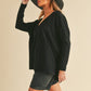 AEMI & Co. Chic V-neck Exposed Seam Sweater- Amaly Sweater