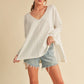 AEMI & Co. Chic V-neck Exposed Seam Sweater- Amaly Sweater
