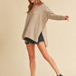 AEMI & Co. Chic V-neck Exposed Seam Sweater- Amaly Sweater