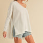 AEMI & Co. Chic V-neck Exposed Seam Sweater- Amaly Sweater