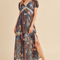 AEMI & Co. High Split Western Casual Maxi Dress with Lace Detail-NABI DRESS