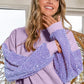 BIBI Velvet Sequin Sleeve Mineral Washed Top