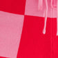 LE LIS Pink Magenta Checkered Sweater Shorts