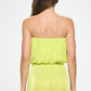 Renee C. Women's Sleeveless Plisse Tube Crop Top