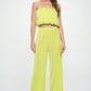 Renee C. Women's Sleeveless Plisse Tube Crop Top
