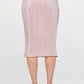Renee C. Women's Solid Beige Plisse Midi Pencil Skirt