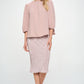 Renee C. Women's Solid Beige Plisse Midi Pencil Skirt