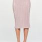 Renee C. Women's Solid Beige Plisse Midi Pencil Skirt