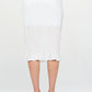 RENEE C. White Solid Plisse Midi Pencil Skirt