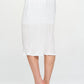 RENEE C. White Solid Plisse Midi Pencil Skirt