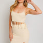LE LIS Tassel Detail Spaghetti Sweater Crop Top