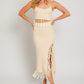 LE LIS Tassel Detail Spaghetti Sweater Crop Top