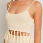 LE LIS Tassel Detail Spaghetti Sweater Crop Top
