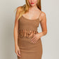 LE LIS Tassel Detail Spaghetti Sweater Crop Top