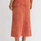 LE LIS Rust Cord Maxi Skirt