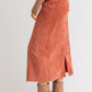 LE LIS Rust Cord Maxi Skirt