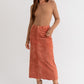 LE LIS Rust Cord Maxi Skirt
