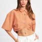 EMORY PARK Wide Sleeve Cropped Shirt