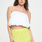 RENEE C. Vibrant Plisse Tube Crop Top