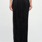 RENEE C. Black Plisse Maxi Skirt with Slit