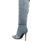 Cornik Multi Color Stones Denim Boots