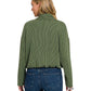 ZENANA Textured Line Elastic Waist Pullover Sweater Top