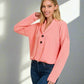 ZENANA Textured Line Elastic Waist Pullover Sweater Top