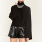 JADE by JANE Luxurious Mock Neck Wide Sleeves Sweater JJK50507