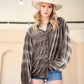 DAVI & DANI Long Sleeve Button Front Loose Fit Shirt Top