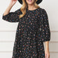 Abstract Polka Dot Bishop Sleeve Mini Dress