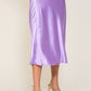 TIMING Satin Midi Flare Skirt