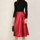 TIMING Satin Midi Flare Skirt