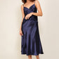 TIMING Satin Midi Flare Skirt