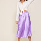 TIMING Satin Midi Flare Skirt