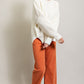 EESOME Long Sleeve Ribbed Sweater