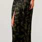 ATHINA Strapless Dark Camo Print High-Split Dress