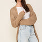 TIMING Long Sleeve Open Front Cardigan With Back Heart