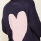 TIMING Long Sleeve Open Front Cardigan With Back Heart