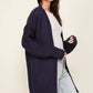 TIMING Long Sleeve Open Front Cardigan With Back Heart
