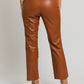 LE LIS Brown Faux Leather Straight Pants