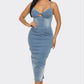 ATHINA Casual Light Washed Denim Dress