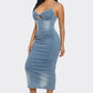 ATHINA Casual Light Washed Denim Dress