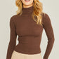 LOVE TREE Turtleneck Ribbed Knit Sweater Top