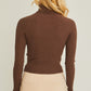 LOVE TREE Turtleneck Ribbed Knit Sweater Top
