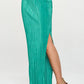 Plisse Maxi Skirt with Slit